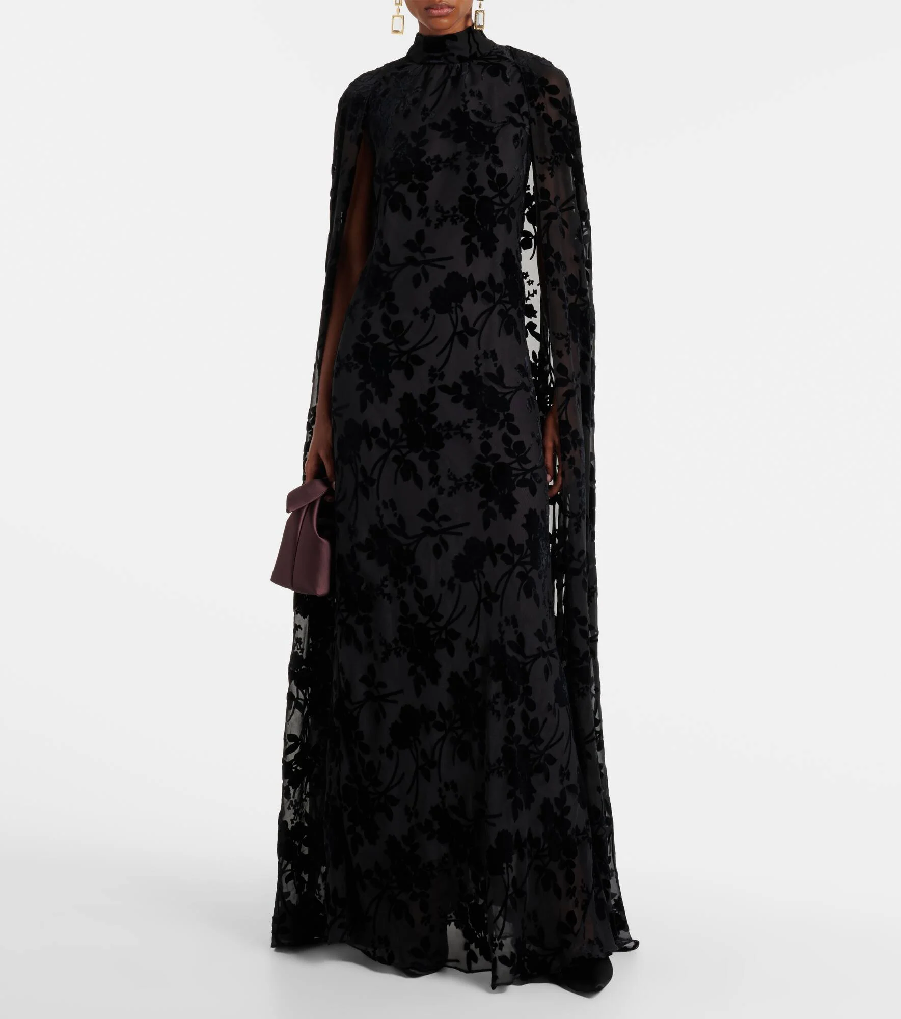 RODARTE Caped floral velvet devor gown | REVERSIBLE