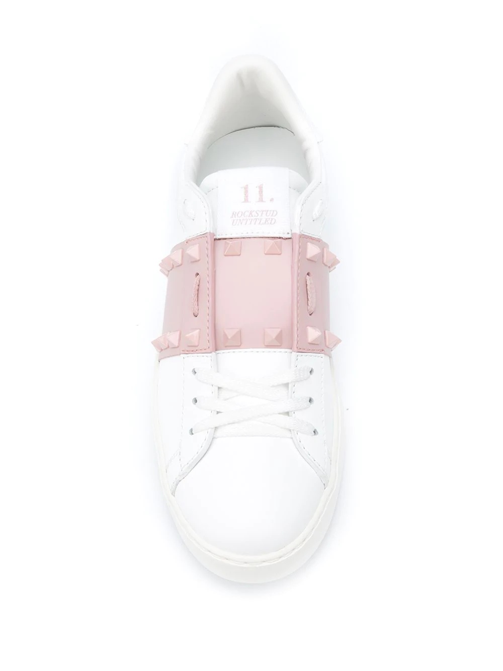 Rockstud open leather sneakers - 4