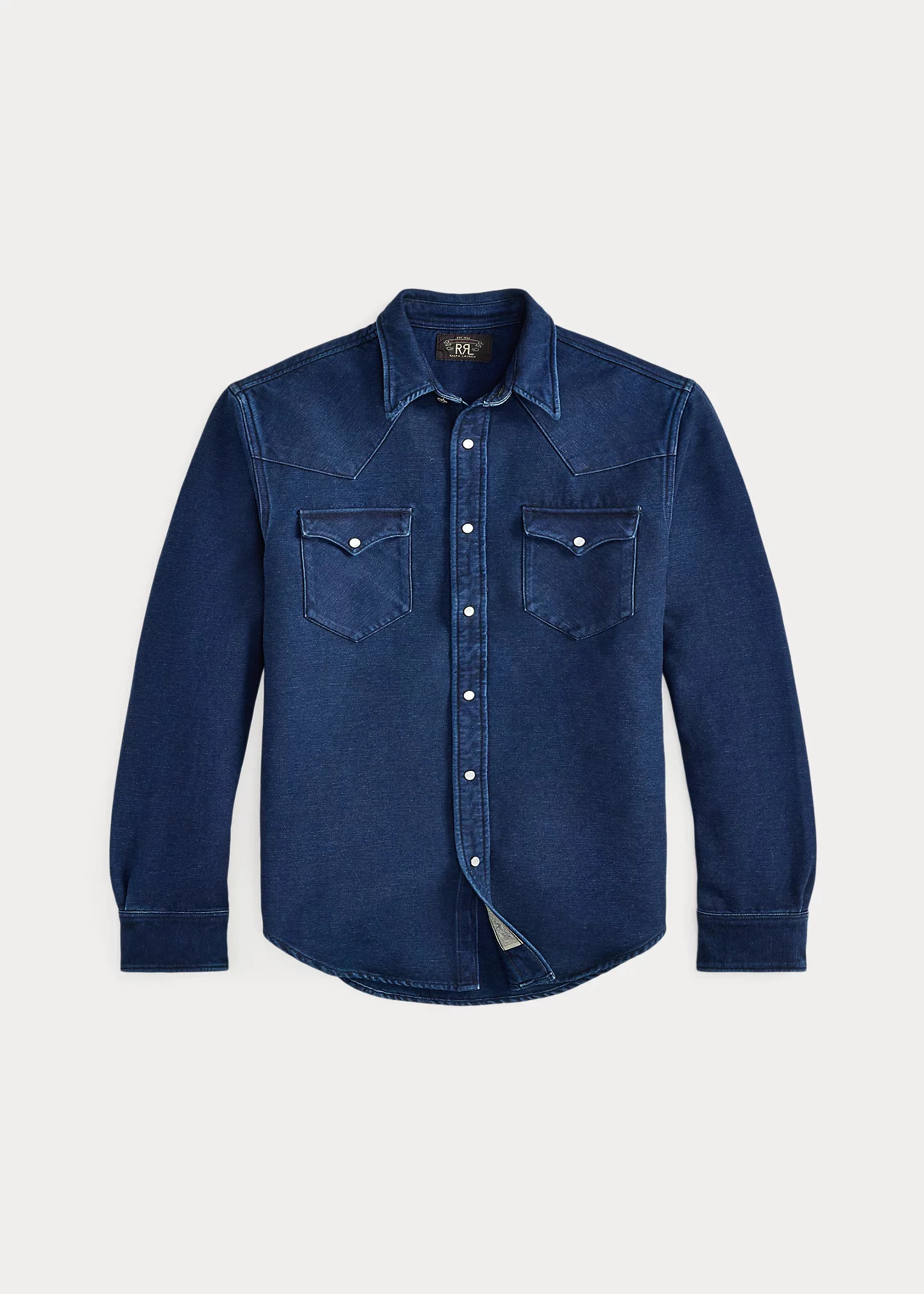 Slim Fit Indigo Chamois Western Shirt - 1