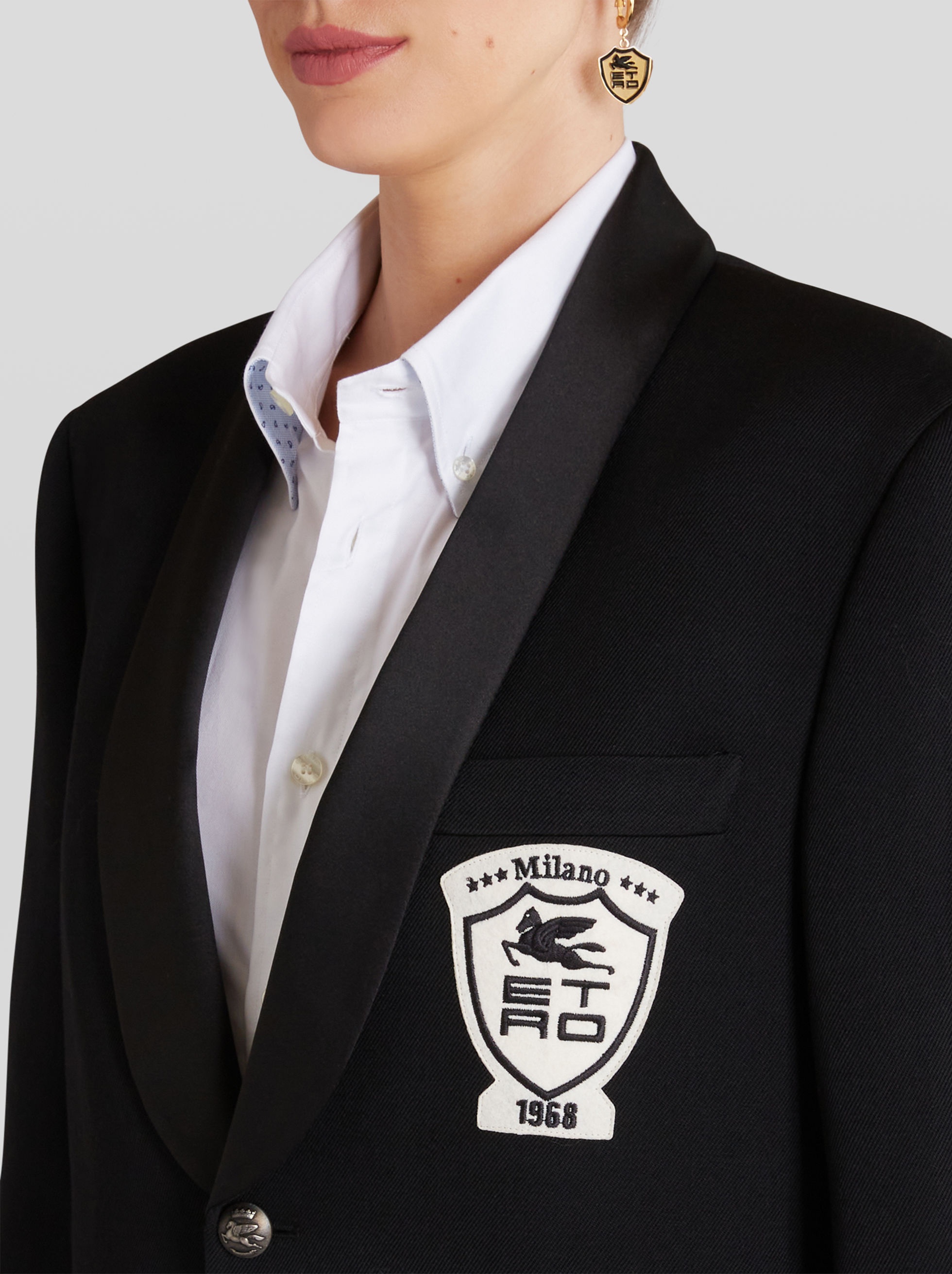 WOOL JACKET WITH ETRO CREST - 2