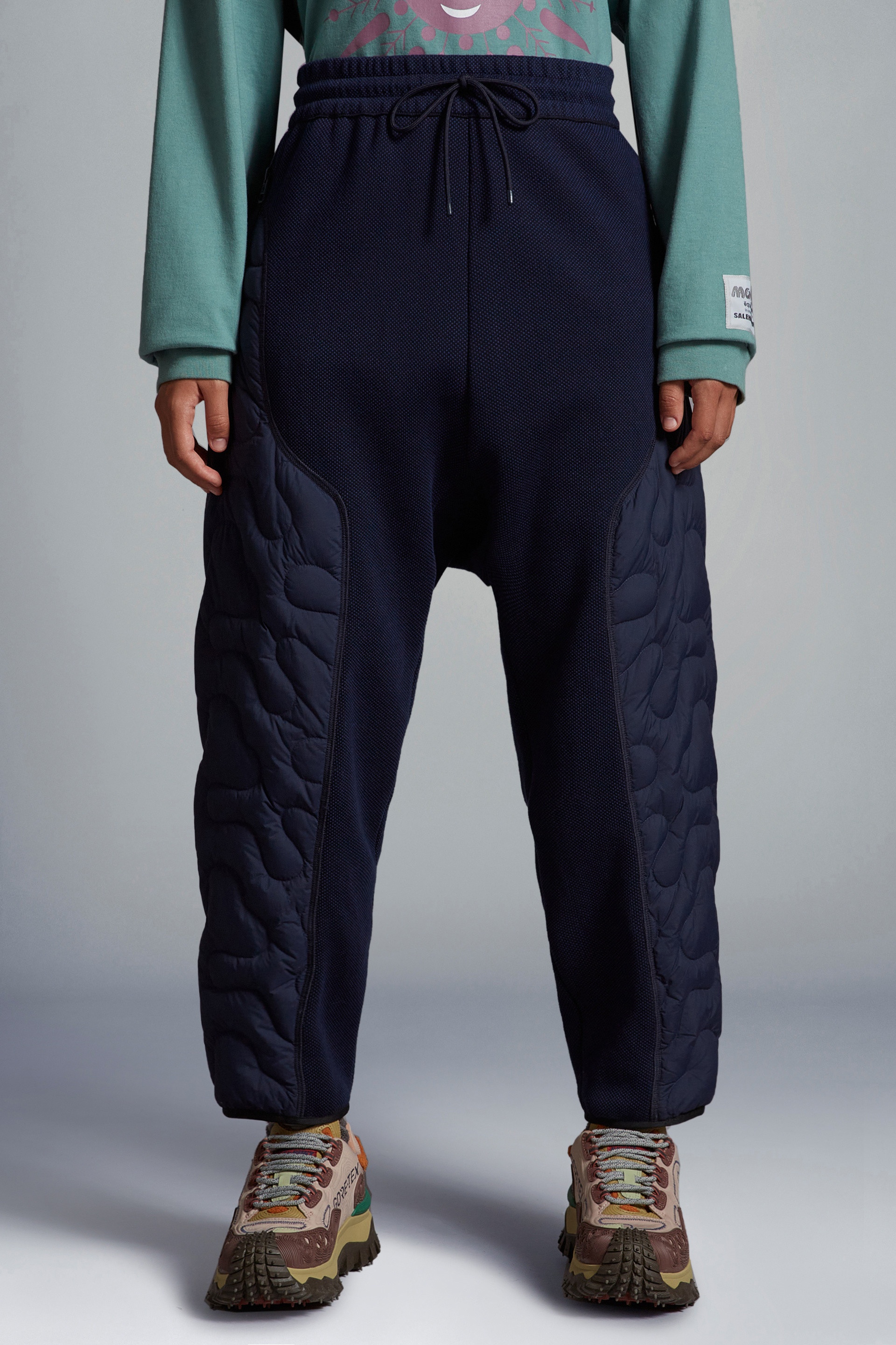 + adidas Originals shell-trimmed two-tone jersey wide-leg track pants