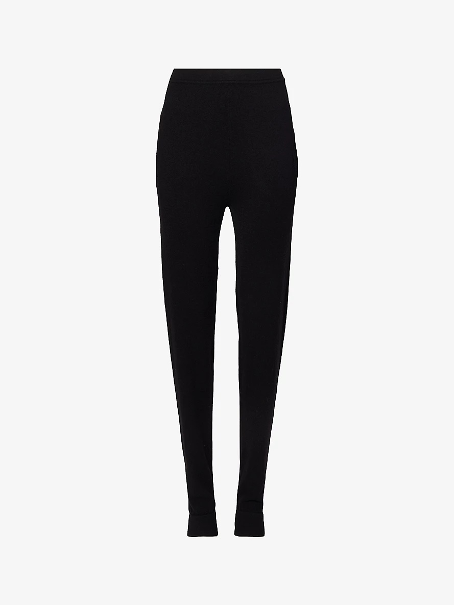 Slim-fit mid-rise cashmere leggings - 1