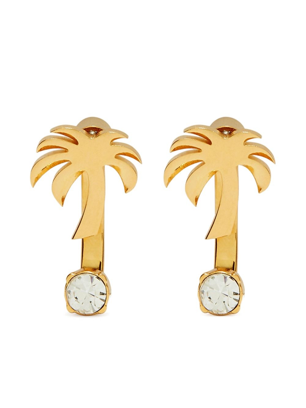 rhinestone palm earrings - 1