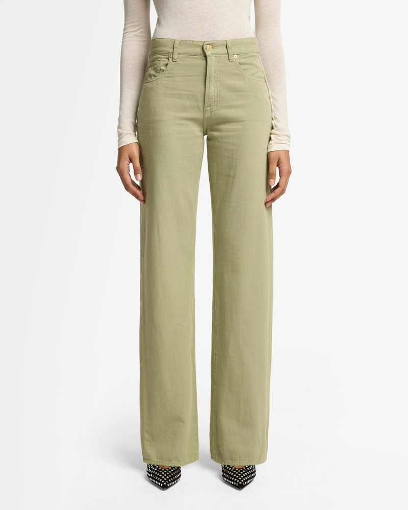 Linen Blend Tess Trouser in Palm 3