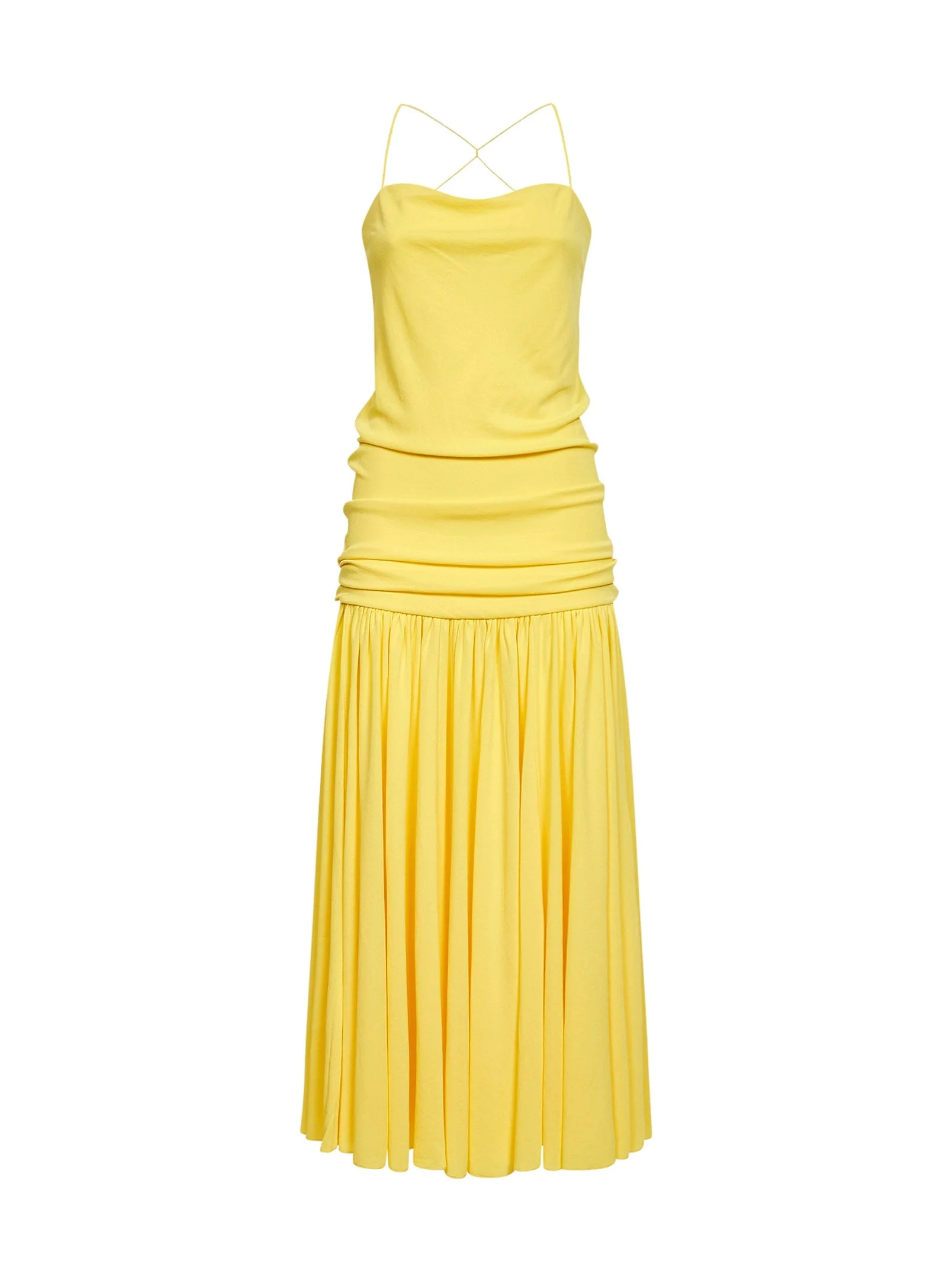 Jacquemus Women Yellow The Abiha Gathered Waist Dress - 1