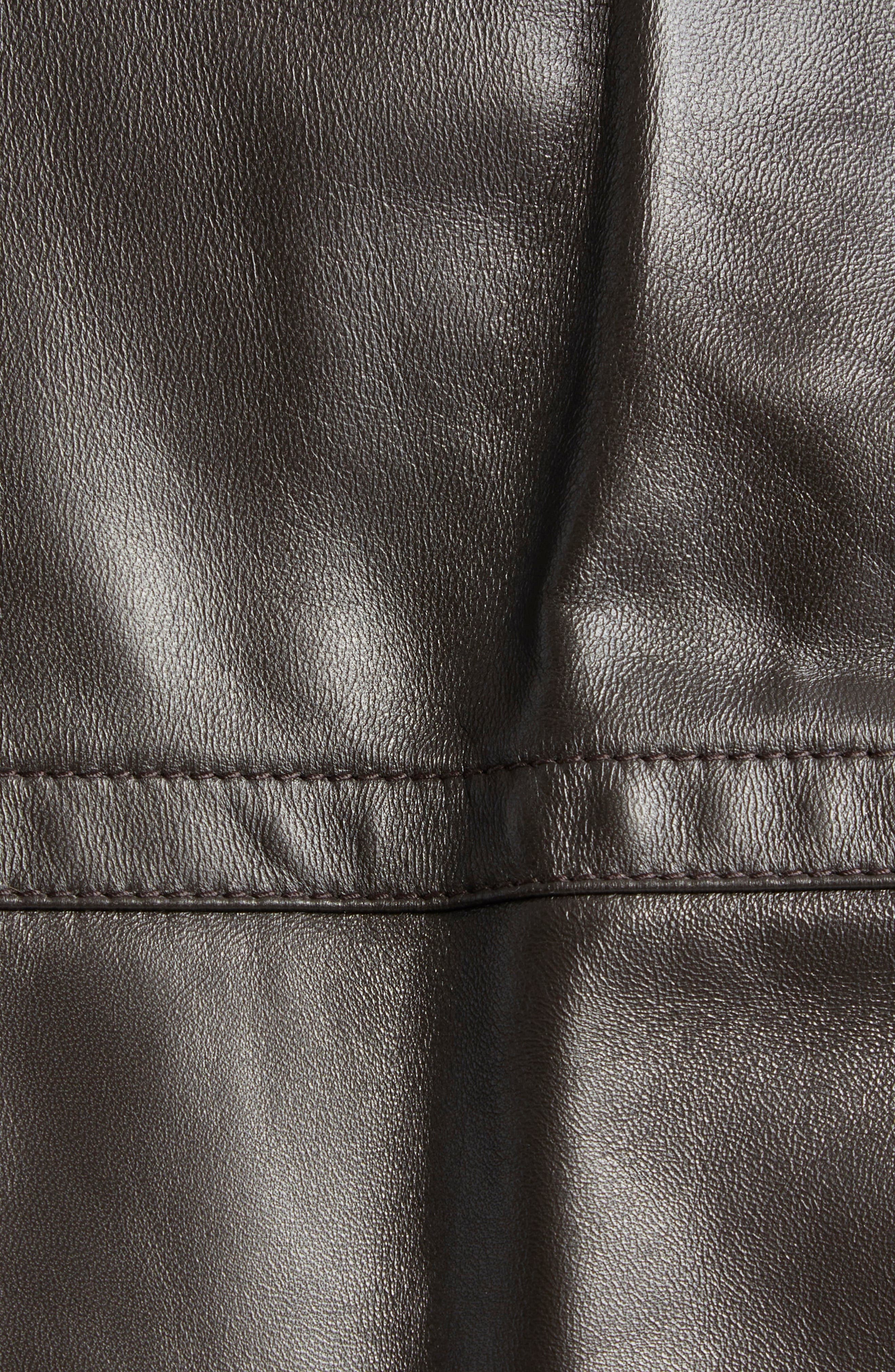 Bottega Veneta Intrecciato Collar Leather Bomber Jacket in 2113 Fondant at Nordstrom - 6