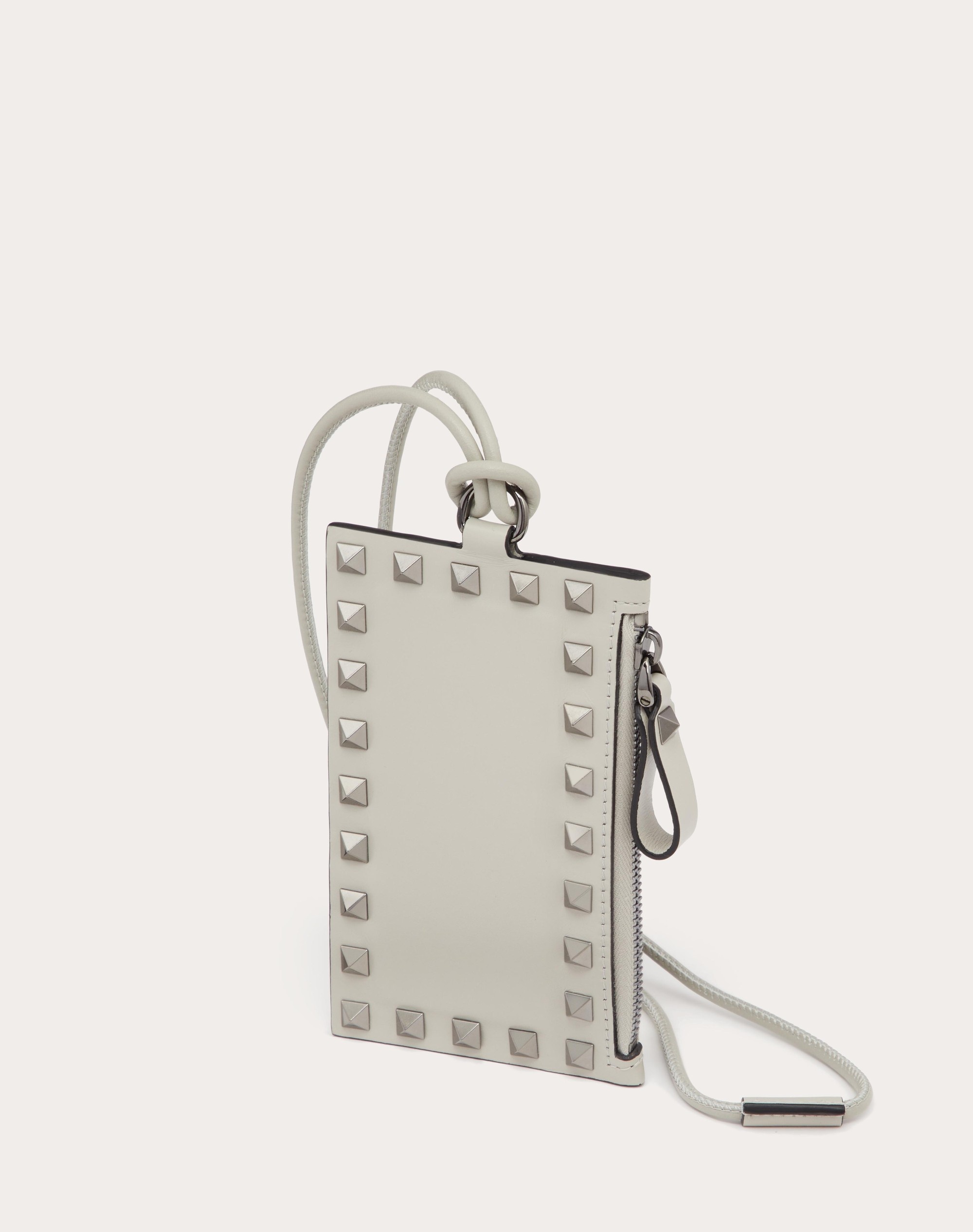 ROCKSTUD CALFSKIN CARD HOLDER WITH NECK STRAP - 4