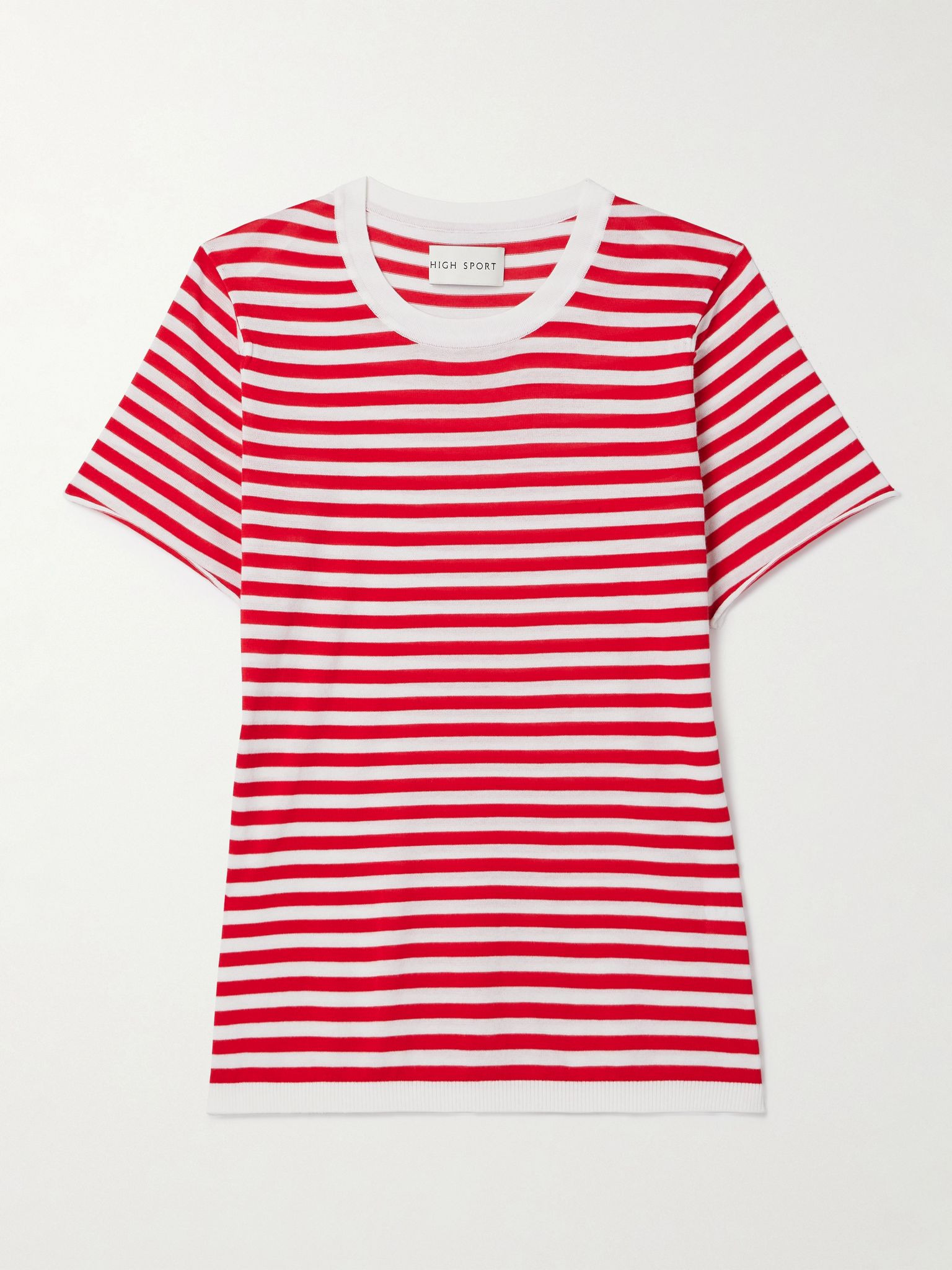 Owen striped cotton T-shirt Red - 1