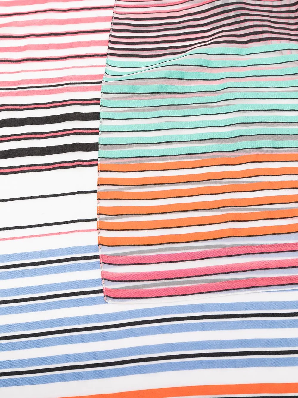 sheer silk stripe scarf - 3