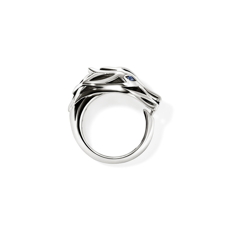 Naga Ring, Sterling Silver, Blue Sapphire 5