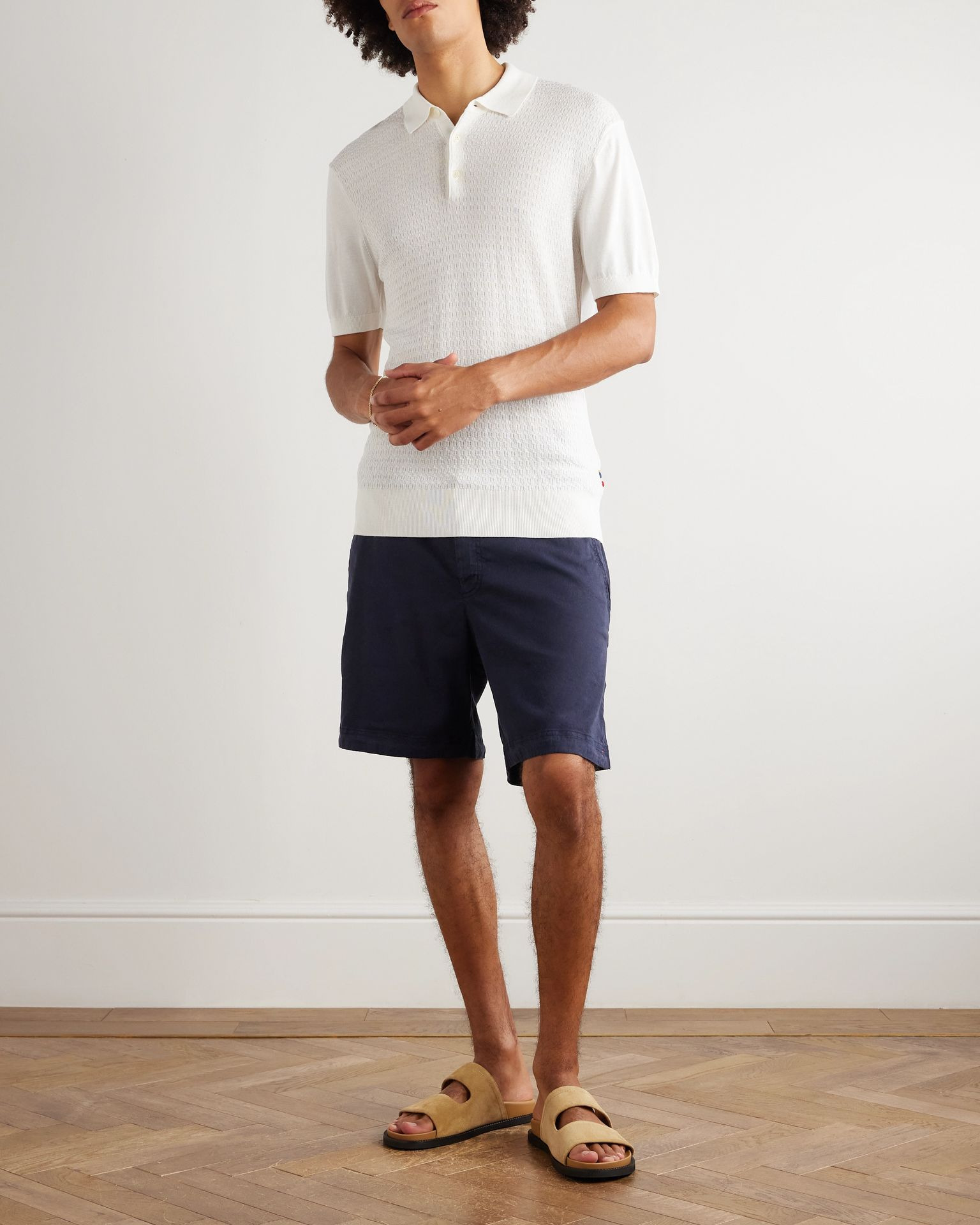 Bulldog Slim-Fit Straight-Leg Stretch-Linen and Lyocell-Blend Shorts Navy - 2