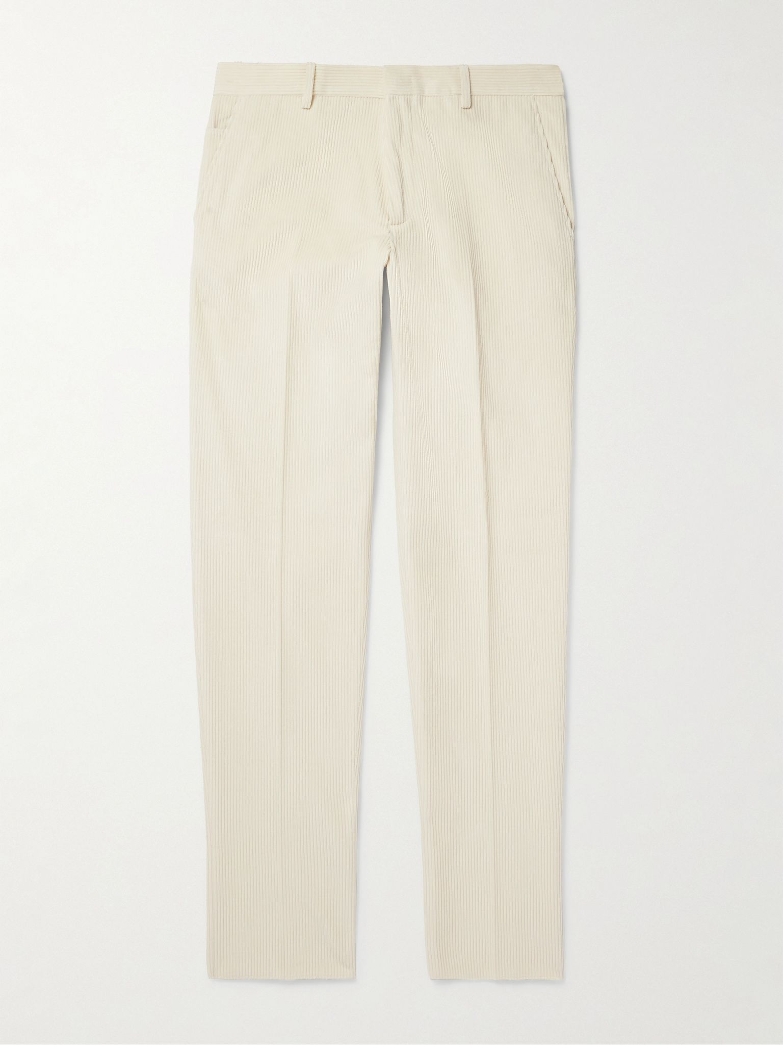Jarno Straight-Leg Cotton-Corduroy Trousers Cream - 1