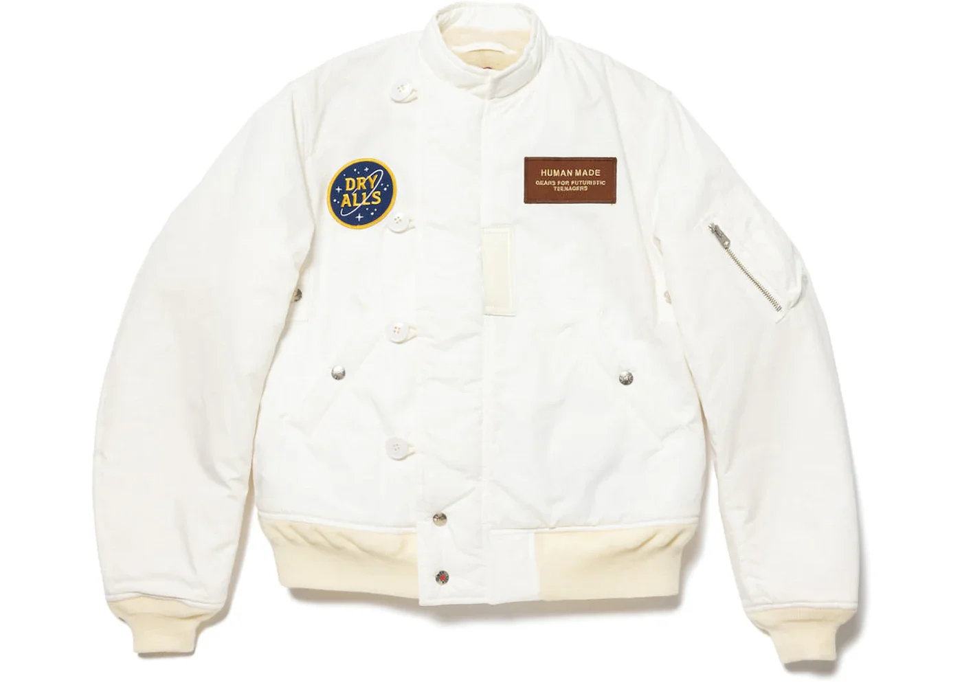 Human Made Bear Flight Jacket White - 1