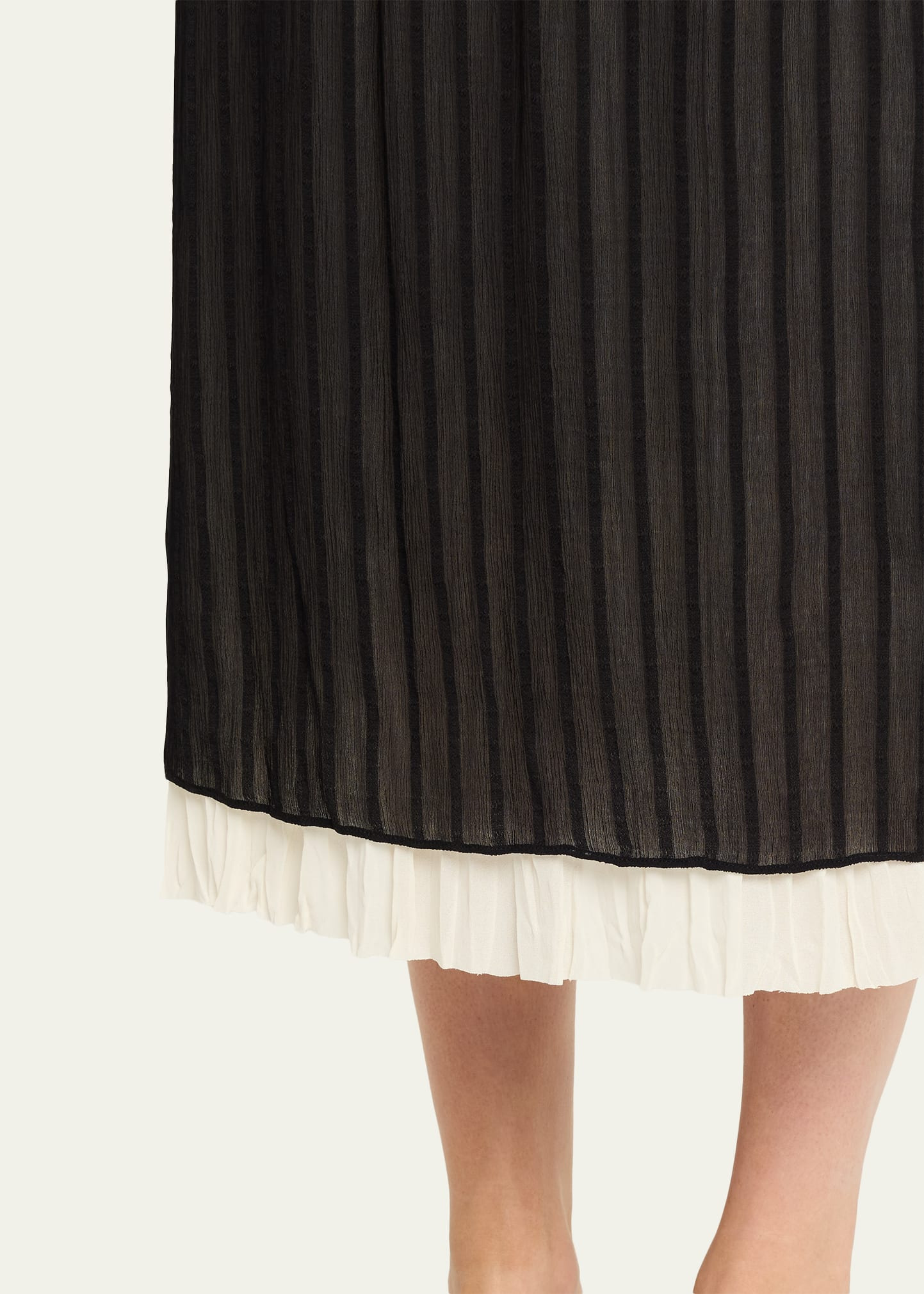 Layered Pleated Midi Skirt - 5