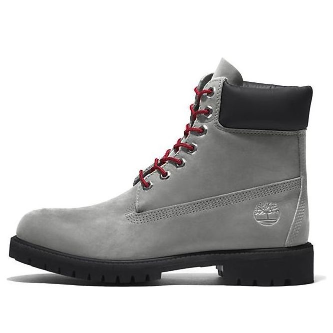 Timberland Premium 6 Inch Boots 'Grey Nubuck with Red' A5S6ZD52 - 1