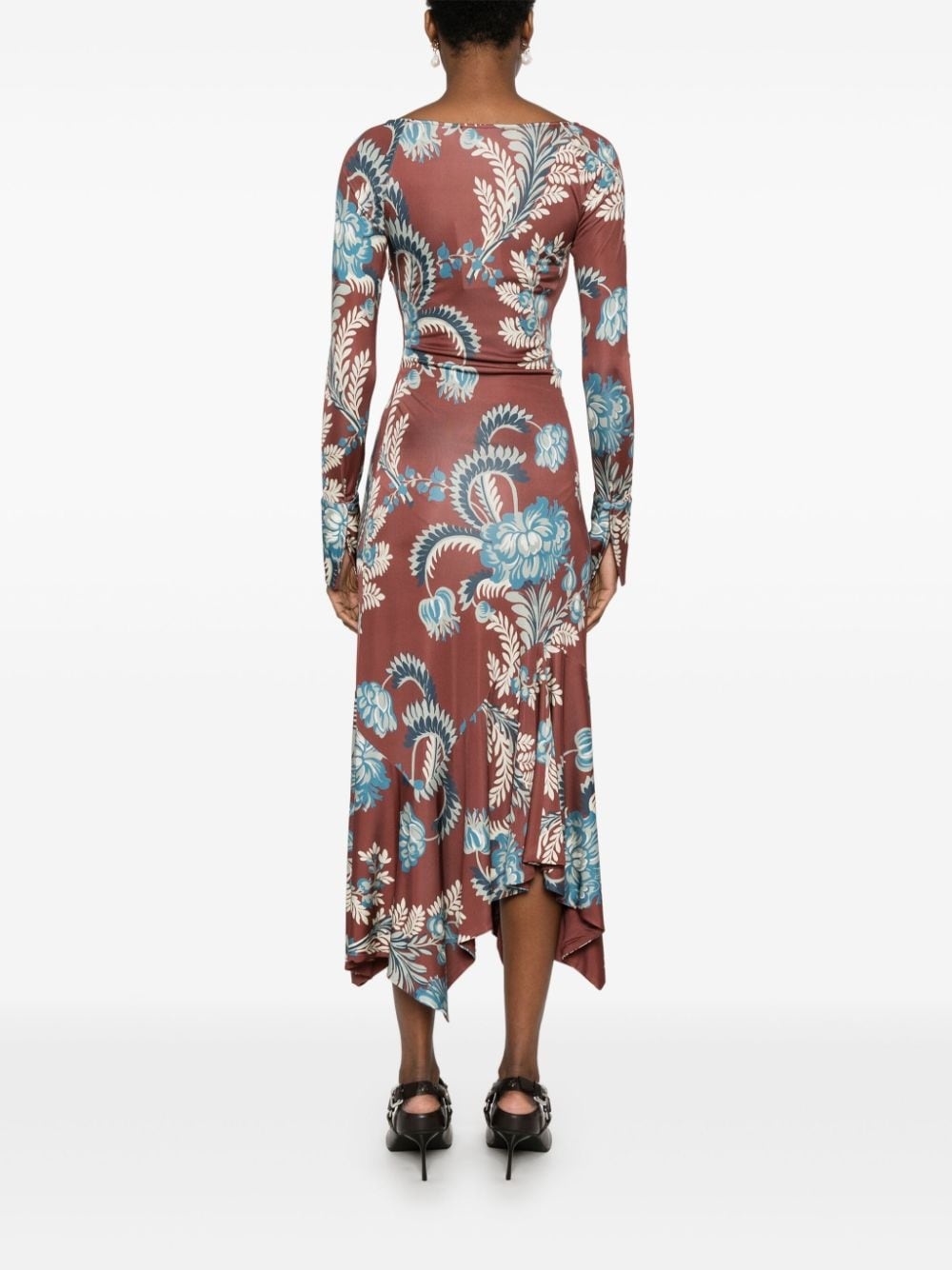 foliage-print jersey maxi dress - 4