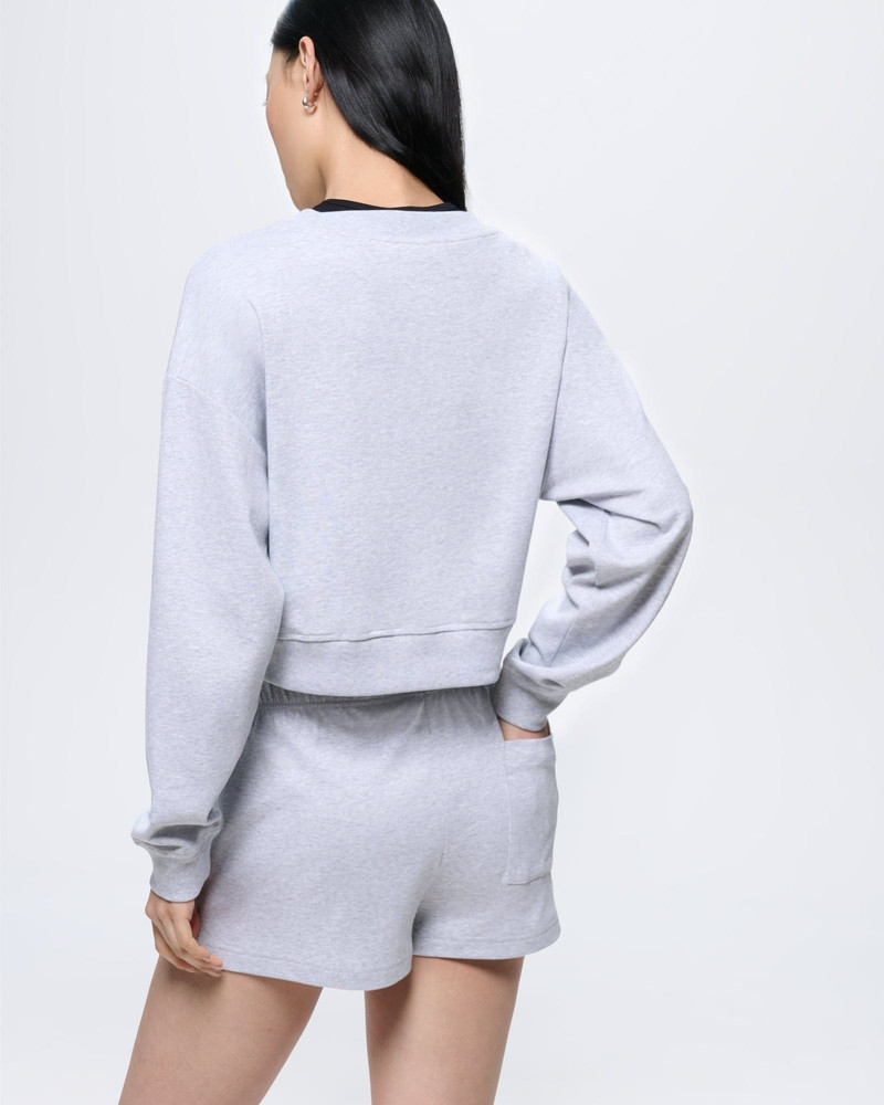 Womens Cropped Sweatshirt - Grey Marl 5