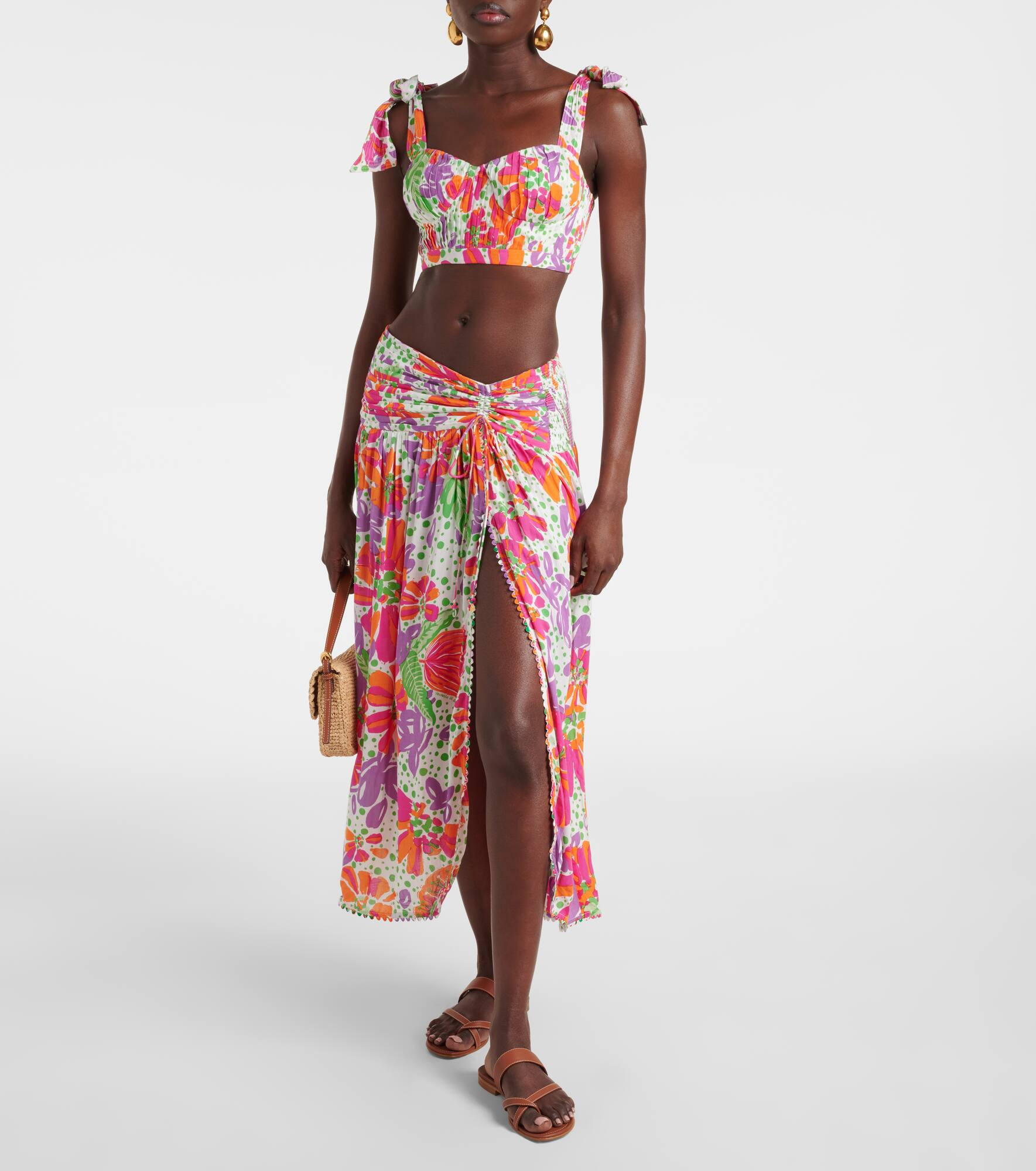 Carla printed halterneck crop top - 2