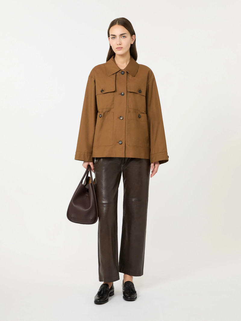Max Mara Water-repellent twill jacket - TOBACCO outlook