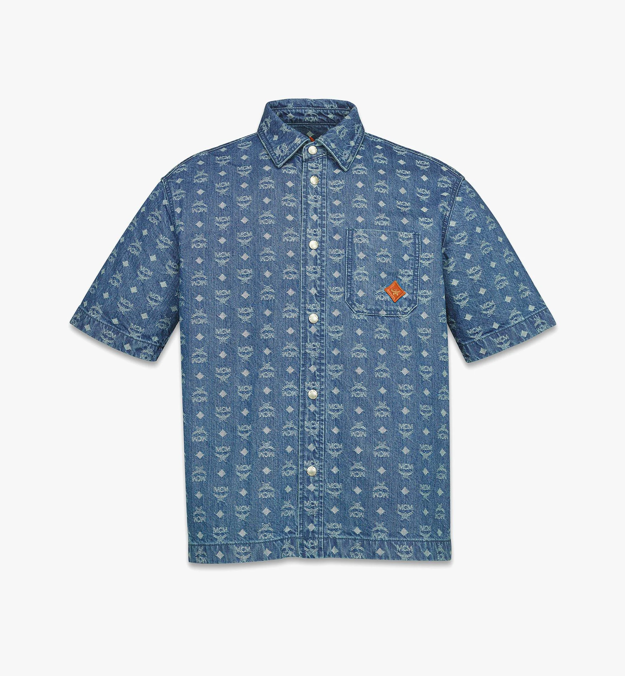 Monogram Shirt in Denim Jacquard - 1