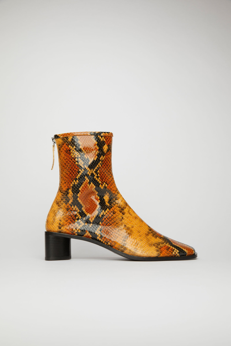 Python leather boots orange/black 1