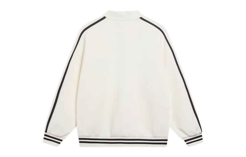Li-Ning Li-Ning Striped Graphic Baseball Jacket 'White Black' AWDT545-1 outlook