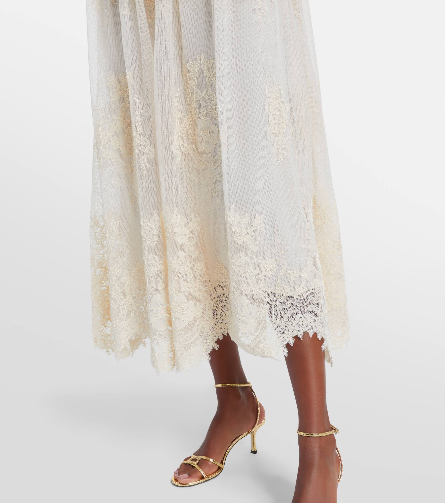 Hypnotic floral lace midi dress - 5
