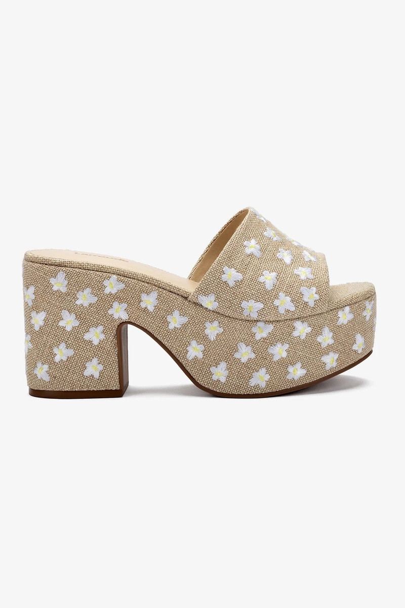 Miso Platform Sandal In Raw Linen 1
