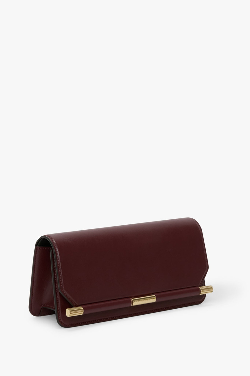 202 Clutch Bag In Burgundy Smooth Leather 3