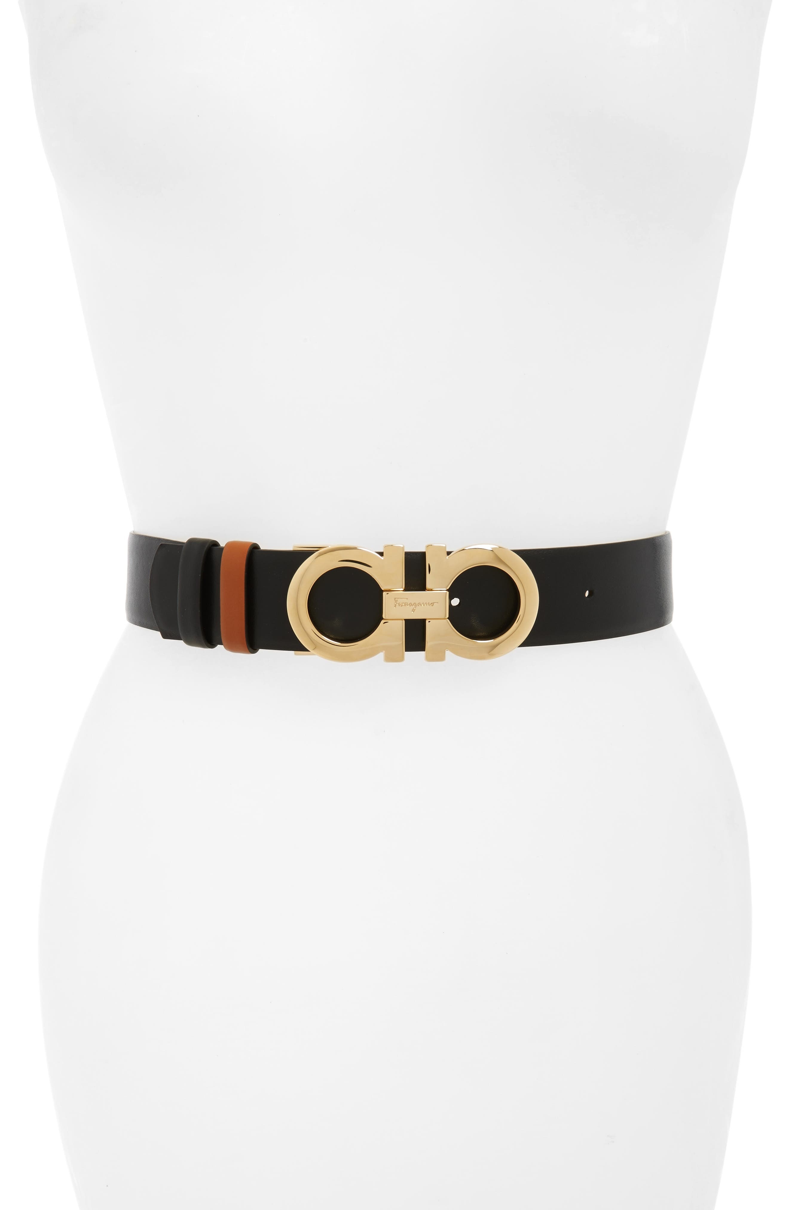 FERRAGAMO Reversible Double Gancio Belt in Sella Nero at Nordstrom - 3