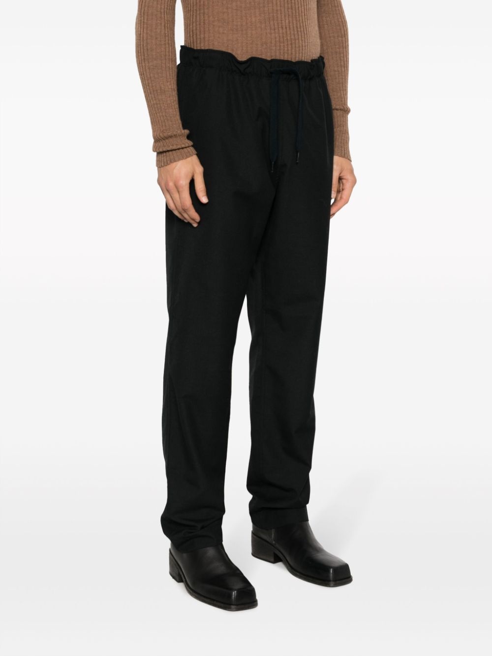 logo-patch straight-leg trousers - 4
