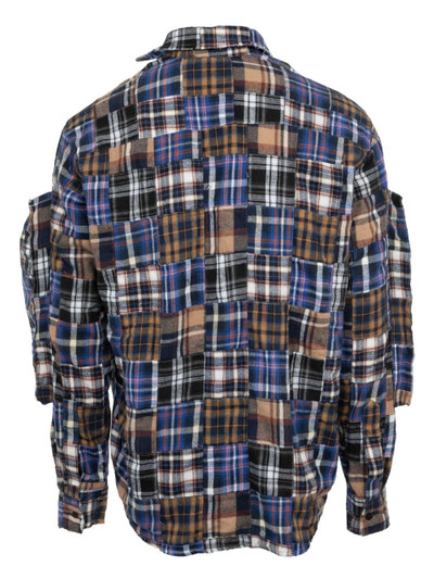 WHO DECIDES WAR wove-design plaid flannel shirt outlook