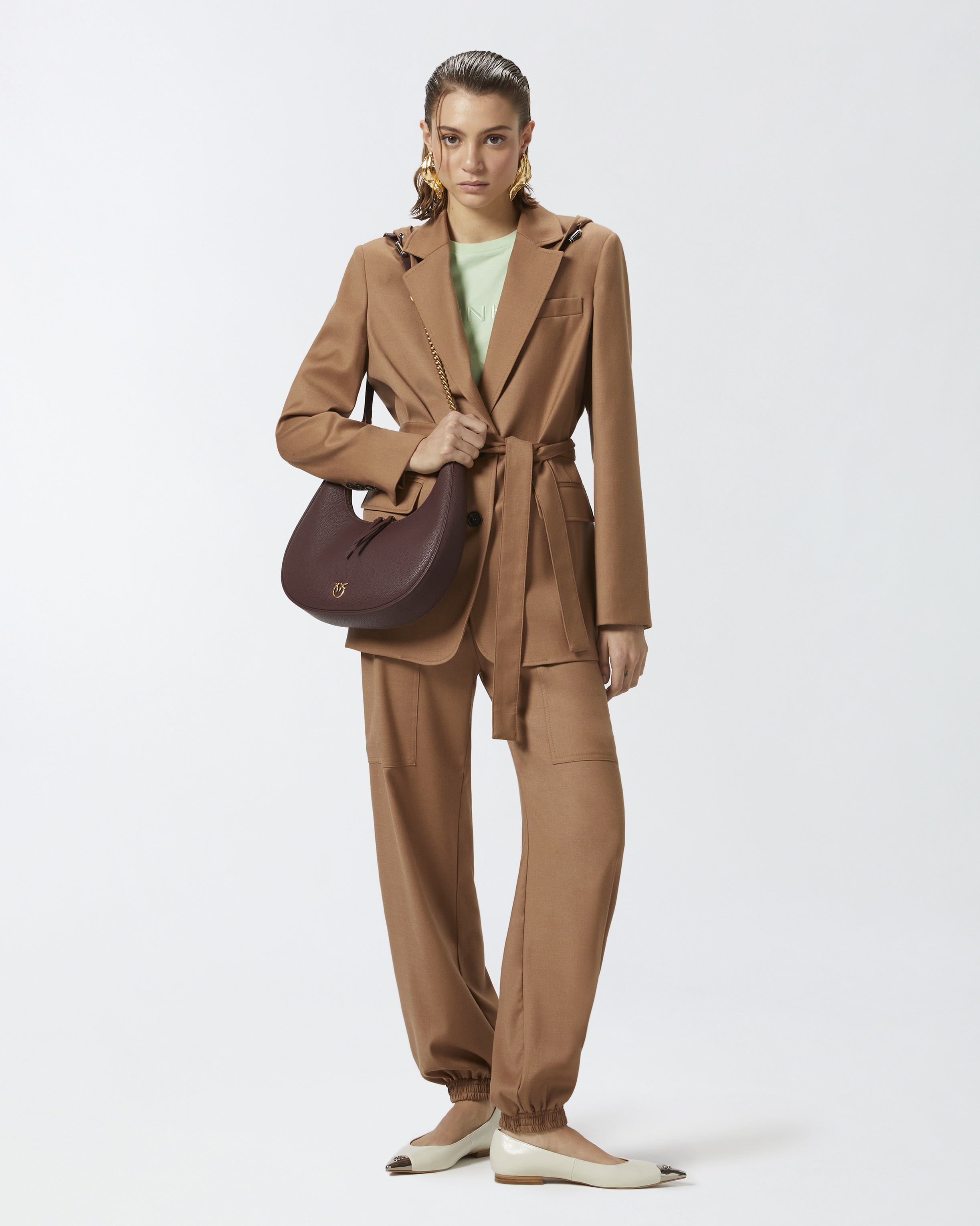 FLANNEL UTILITY TROUSERS WITH ELASTICATED HEM DETAIL - 2