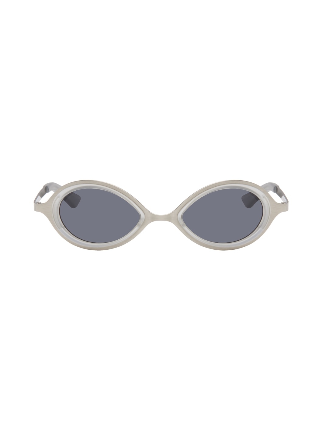 SSENSE Exclusive Silver 'The Goggle' Sunglasses - 1