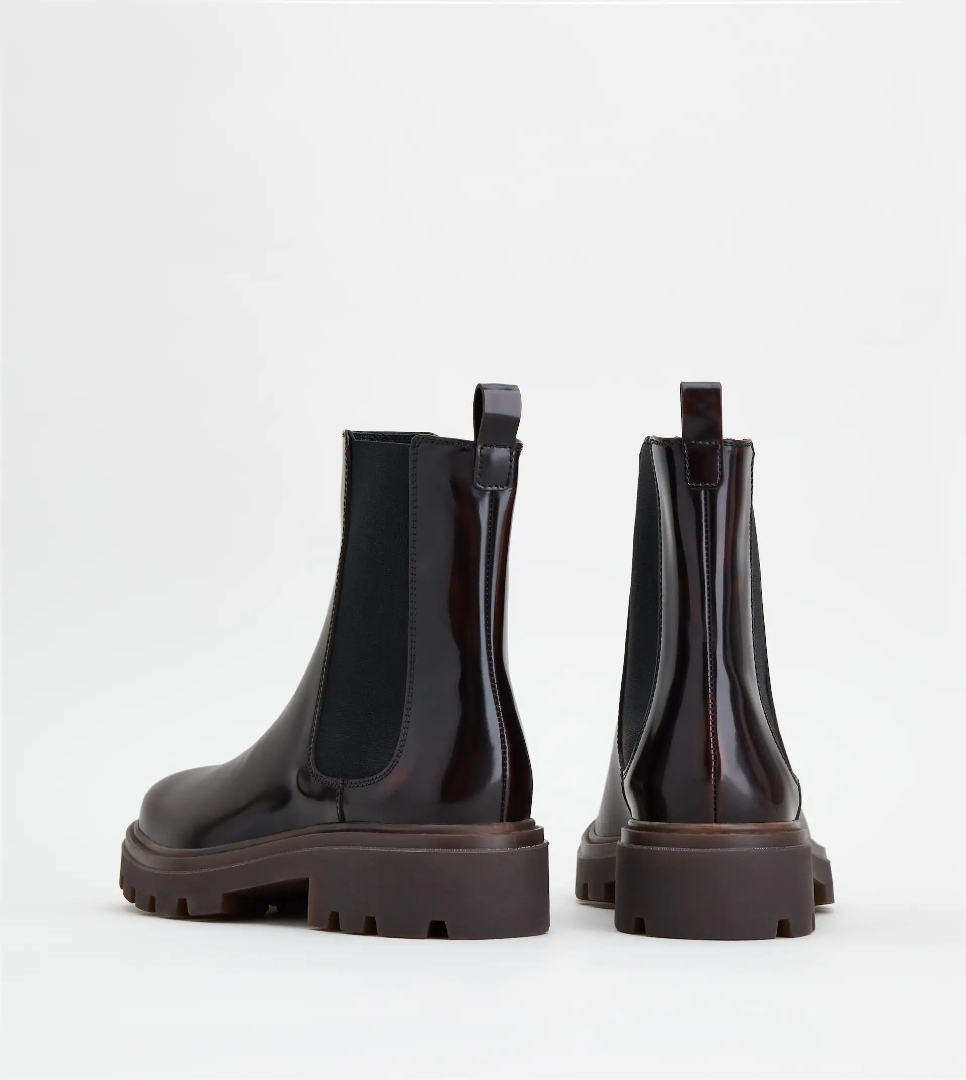 ANKLE BOOTS IN LEATHER - BURGUNDY - 4
