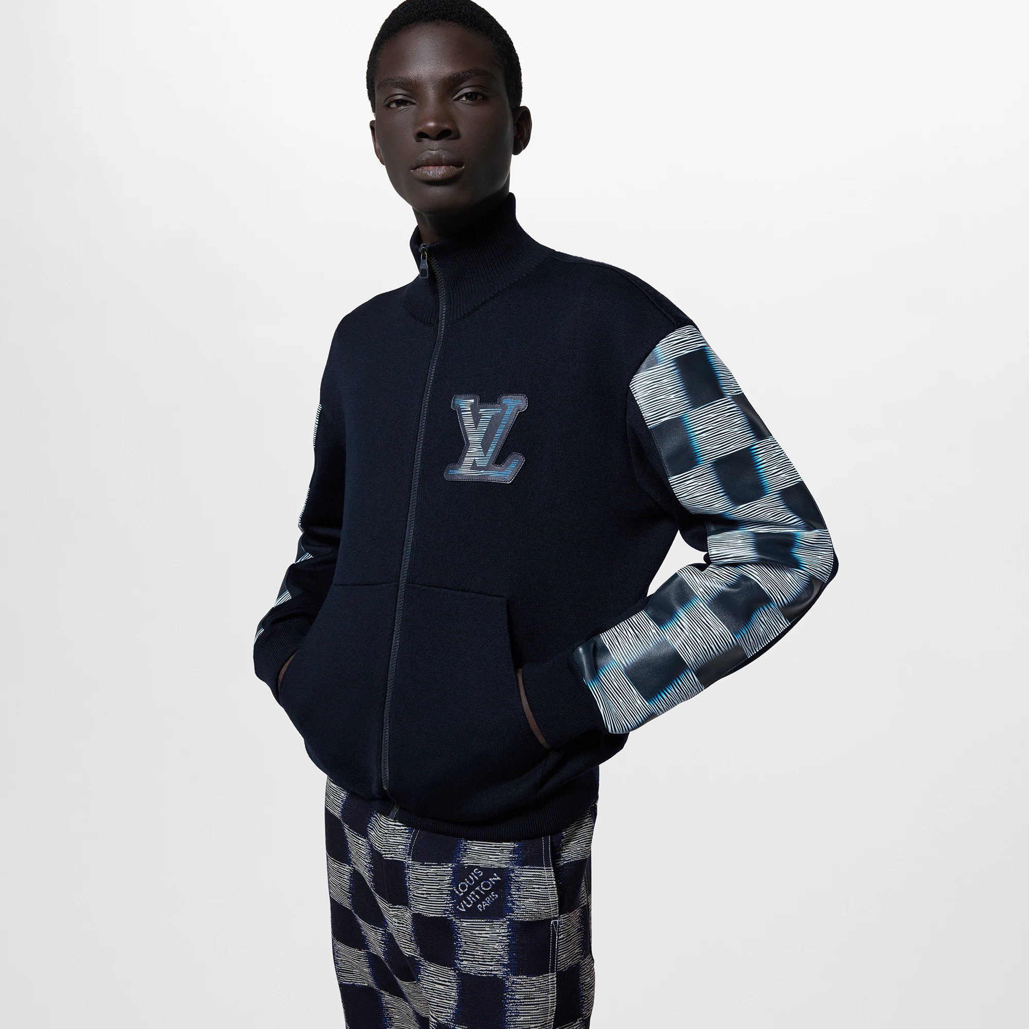 Wool And Leather Tracktop - 5