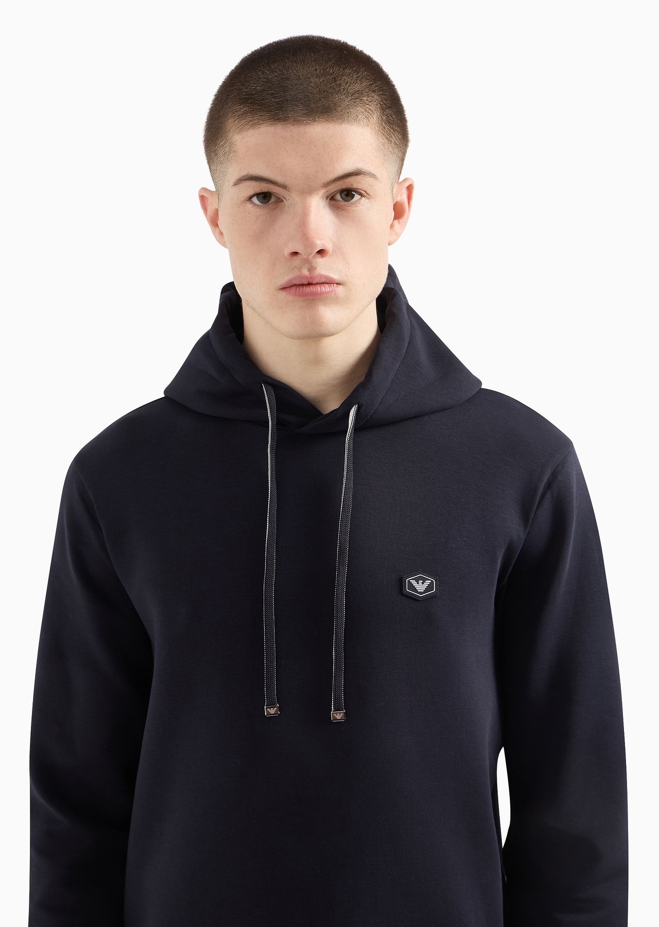 Hooded sweatshirt with micro logo patch - 5