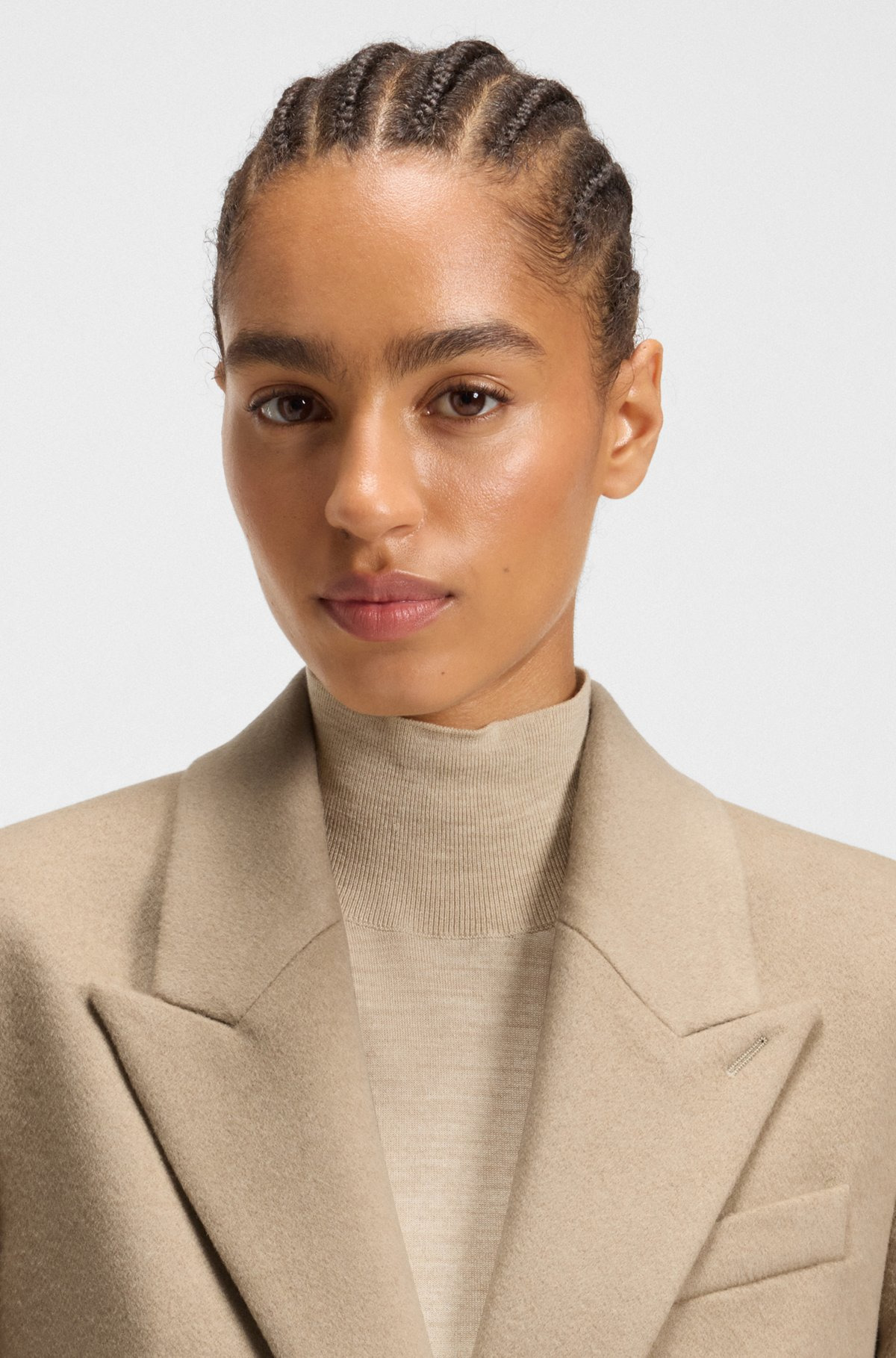 REGULAR-FIT COAT IN WOOL WITH PEAK LAPELS - 5