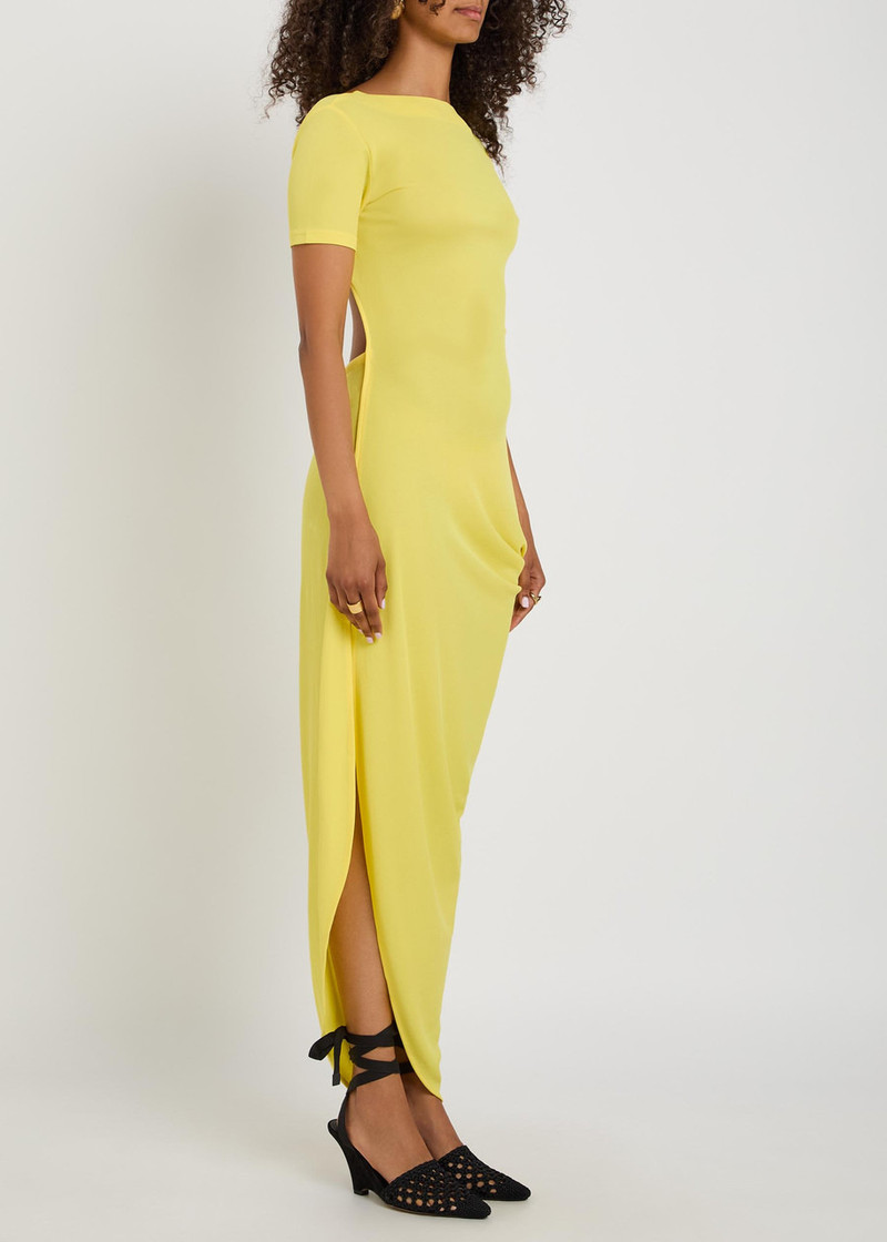 JACQUEMUS Jacquemus La Robe Sole Asymmetric Draped Crepe-jersey Maxi Dress outlook