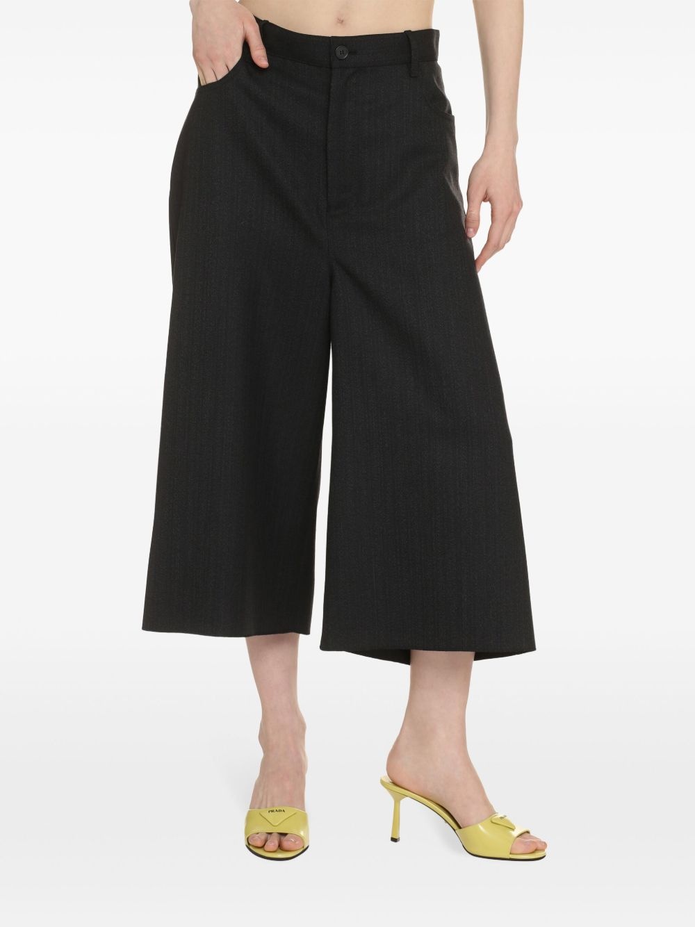 wide-leg cropped trousers - 2