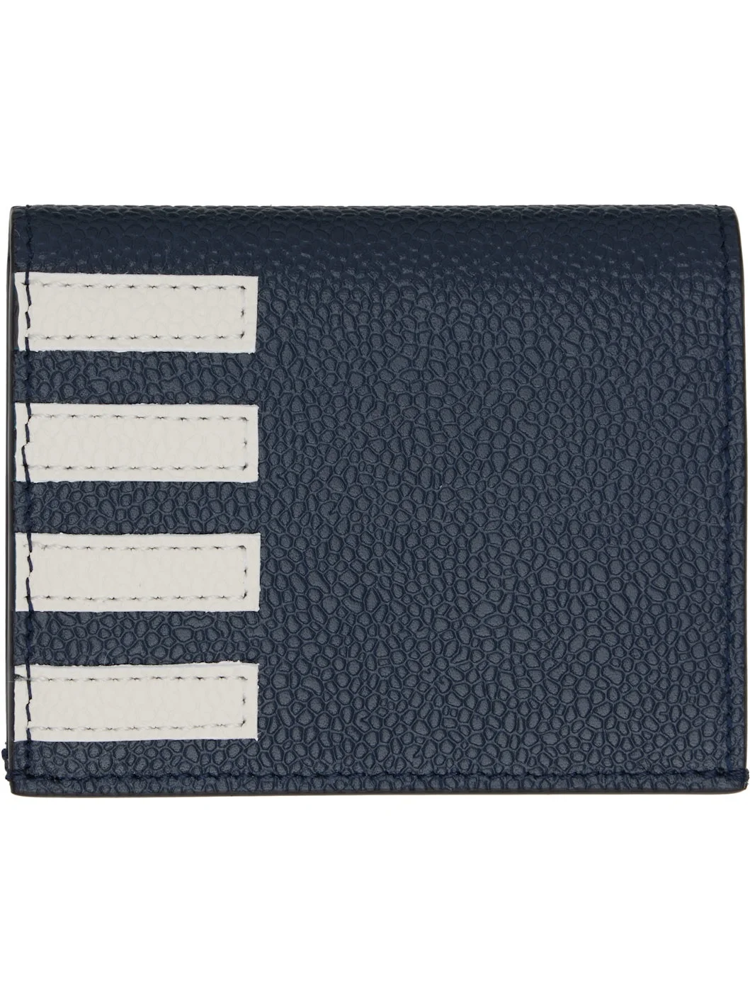 Navy Pebble Grain 4-Bar Double Card Holder - 1