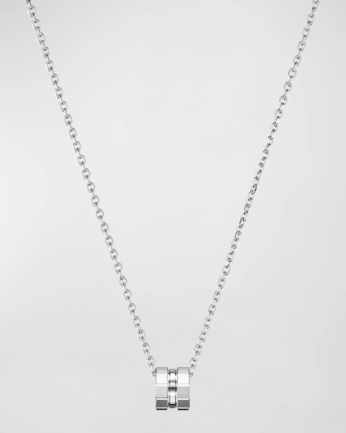 18K White Gold Ice Cube Pendant Necklace - 1