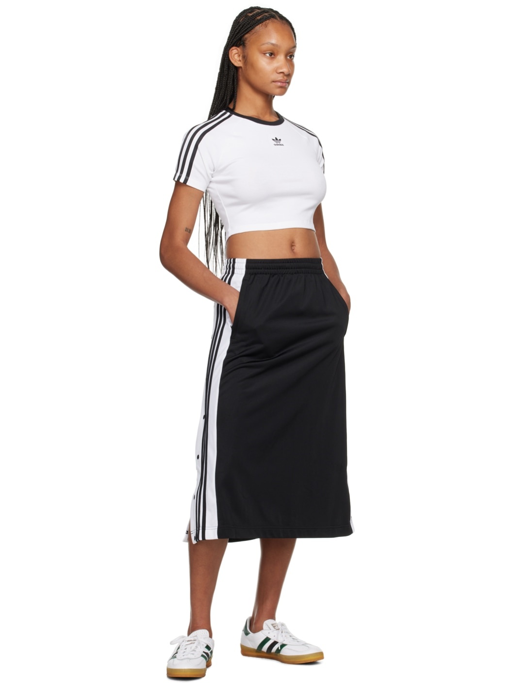 adidas Originals Black Adibreak Midi Skirt REVERSIBLE