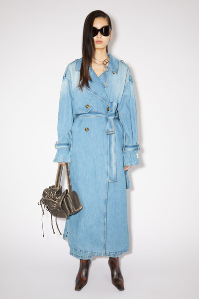 Acne Studios Denim double-breasted trench coat - Light blue outlook