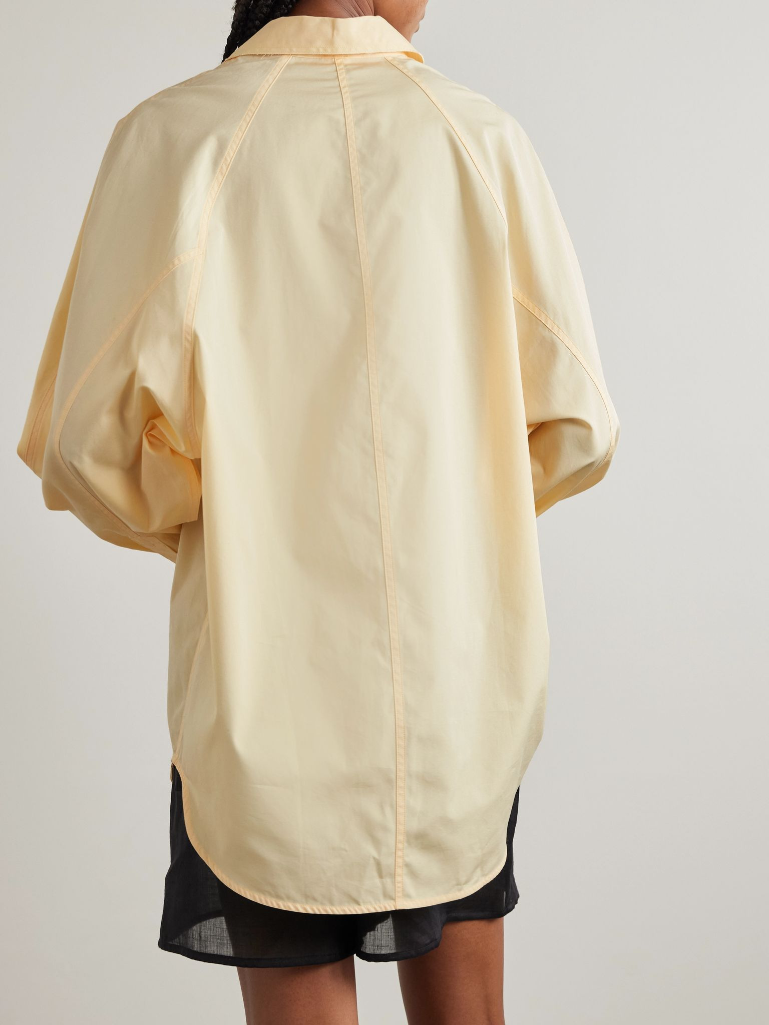 Organic cotton-poplin shirt Pastel yellow - 3