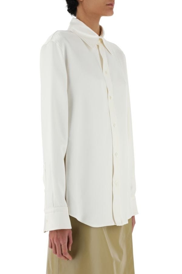 Tシャツ・カットソー BOTTEGA VENETA SS23 Ivory satin shirt (729741V1JS0 9071) Bottega Veneta Ivory satin shirt (BOTTEGA VENETA/ブラウス