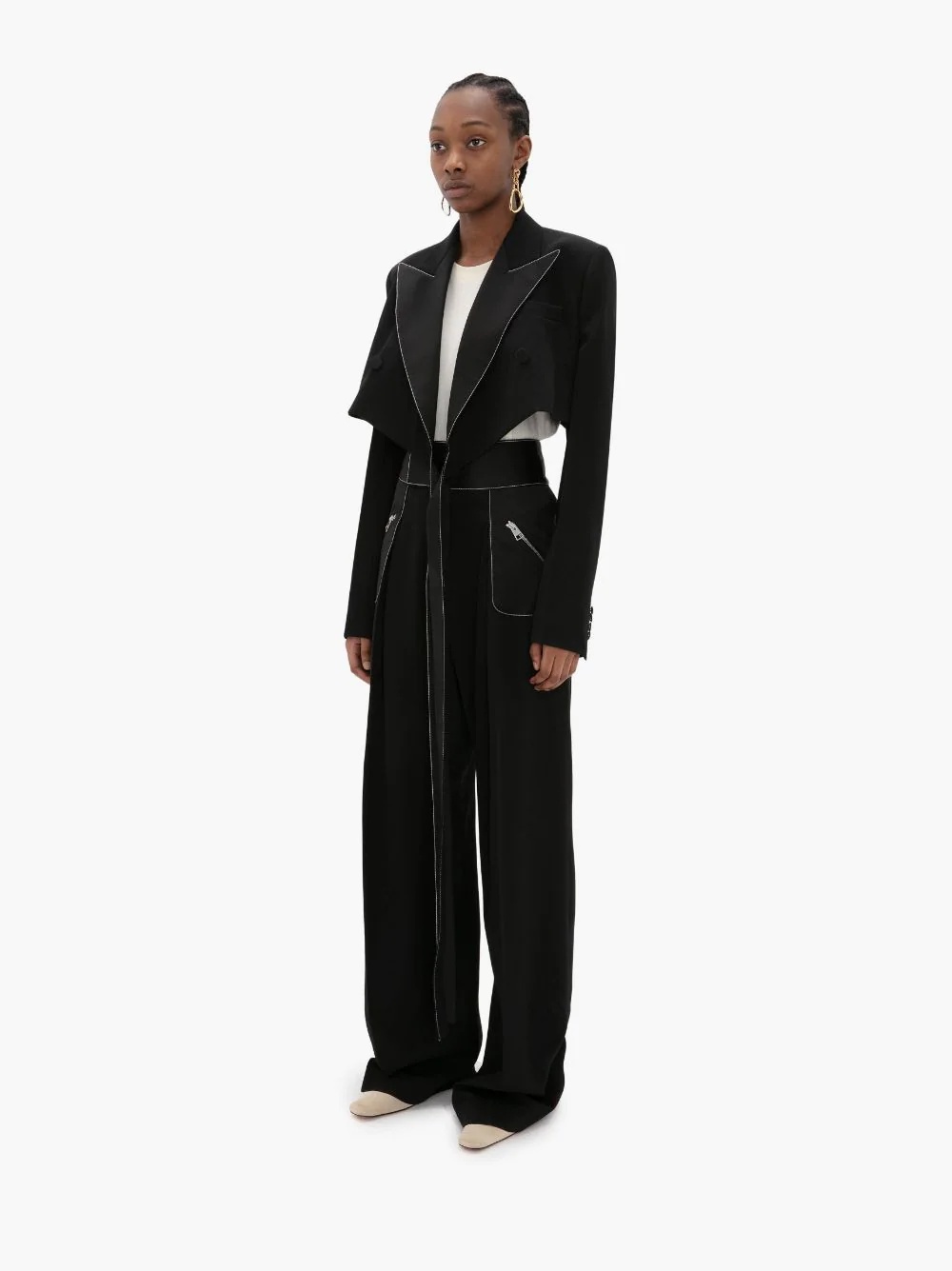 WIDE LEG TUXEDO TROUSERS - 3