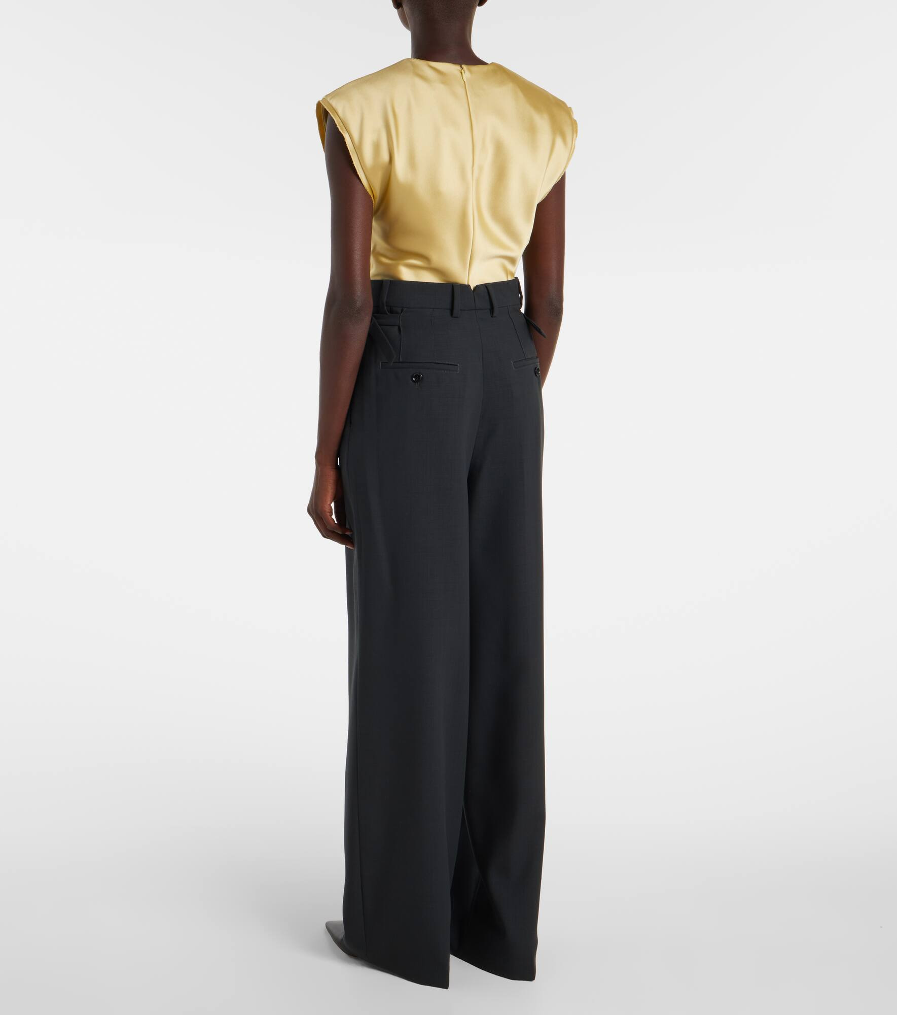 High-rise virgin wool twill pants - 3