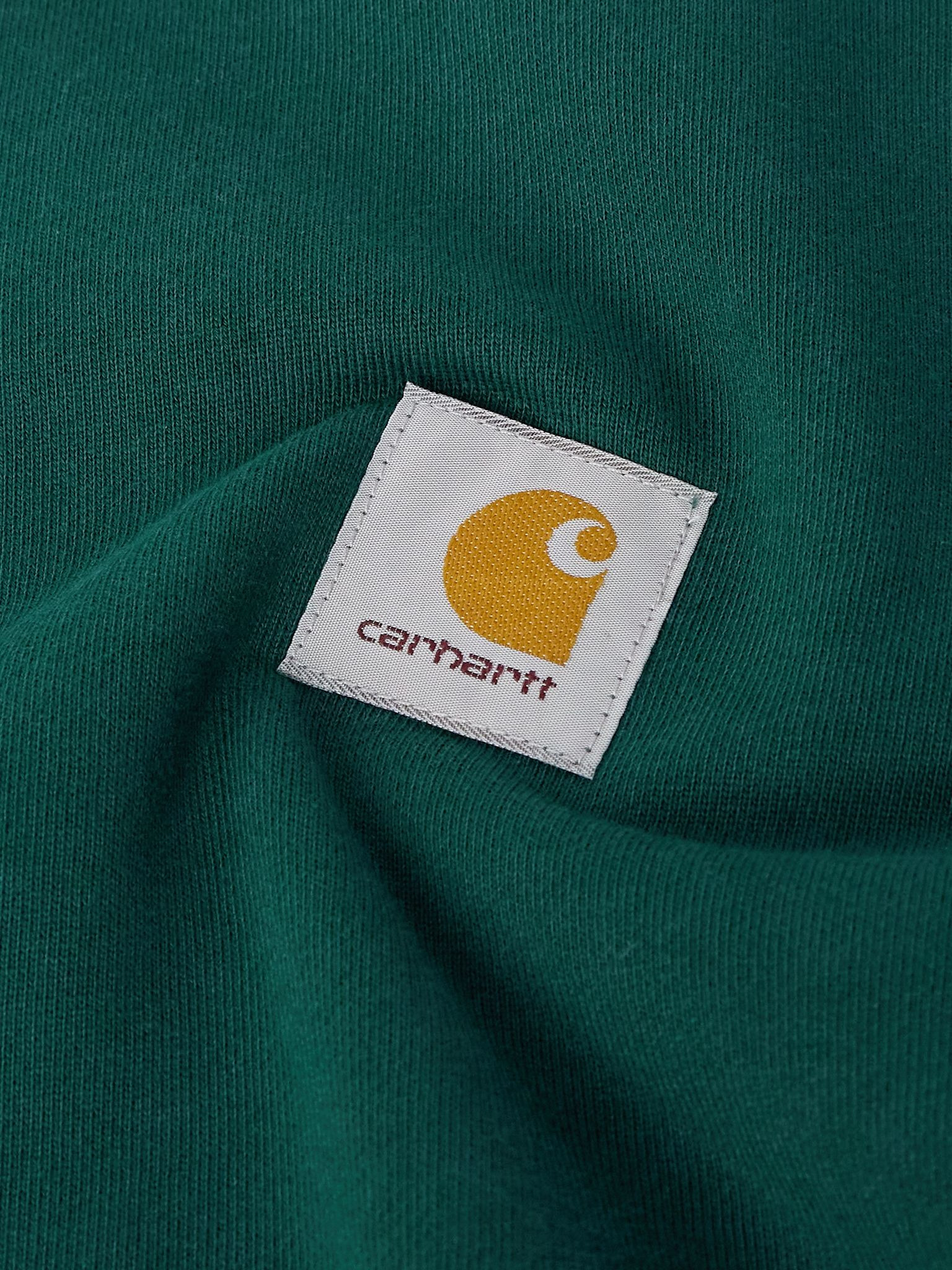 Logo-Appliquéd Stretch-Cotton Jersey Polo Sweatshirt Green - 4