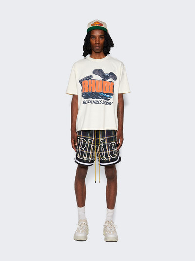 Rhude Flannel Court Logo Shorts Green outlook